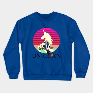 UNICORN, wild & free (with rearing horse) Crewneck Sweatshirt